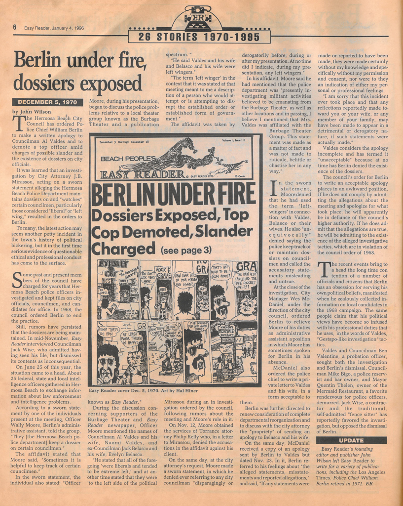 Easy Reader founder reflects on the purpose of community newspapers