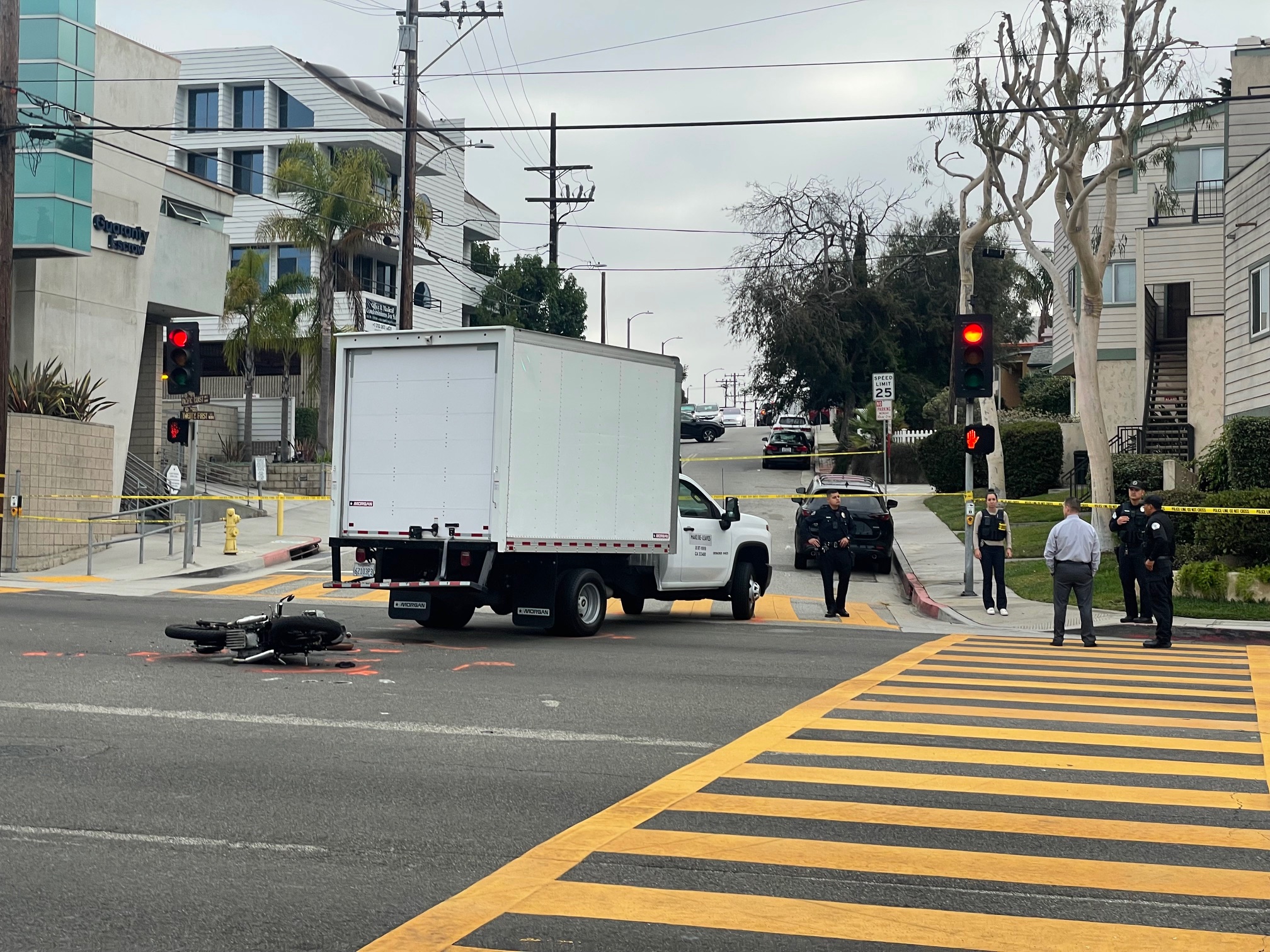 Motorcyclists dies in collision with truck on Pacific Coast Highway in Hermosa Beach