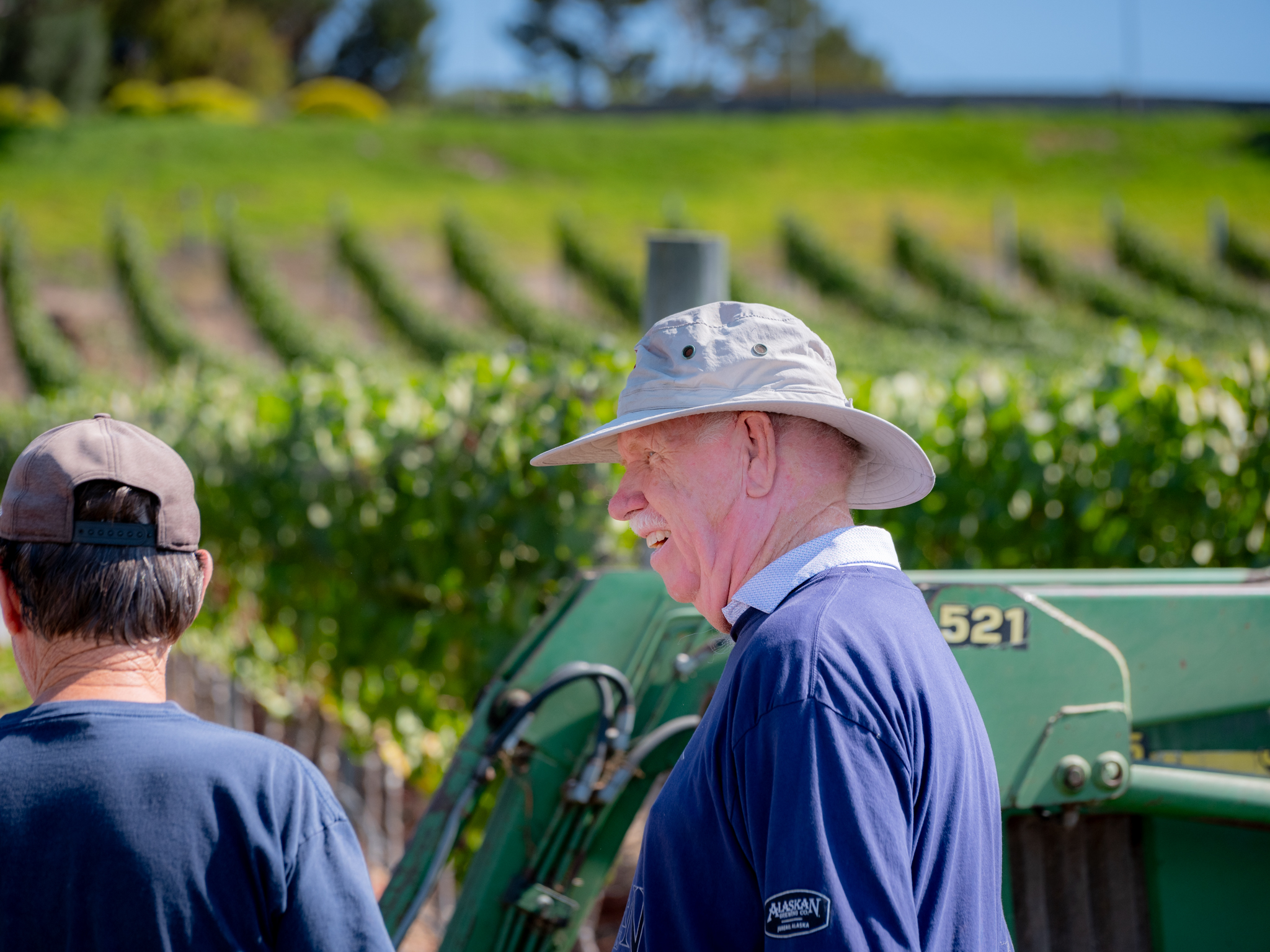 Harvest time with Jim York at Catalina View Gardens winery