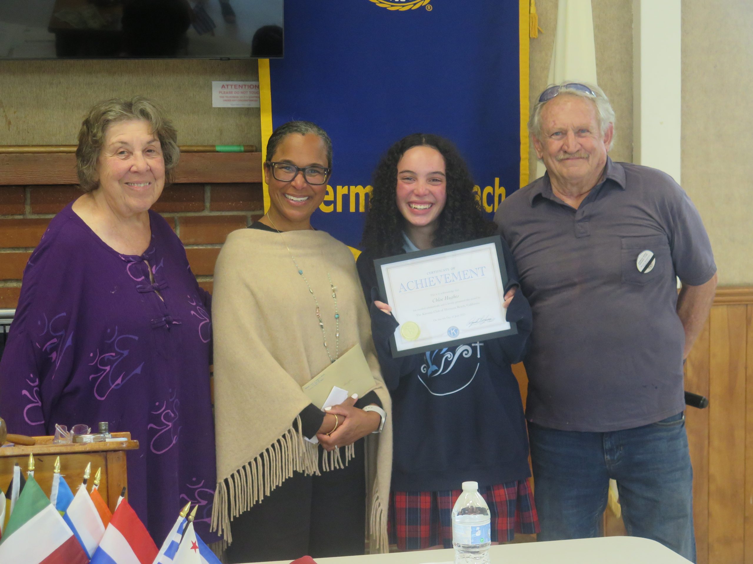 Hermosa Beach Kiwanians recognize Our Lady of Guadalupe students Vega, Hughes