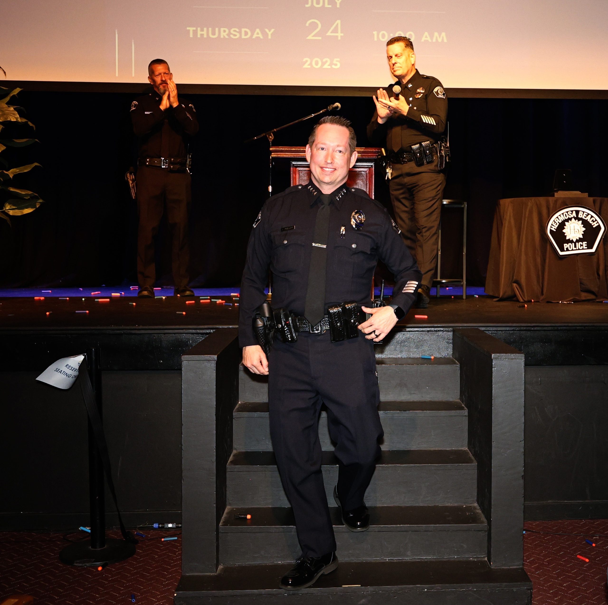 Hermosa Beach pins second generation Police Officer Landon Phillips as Chief of Police