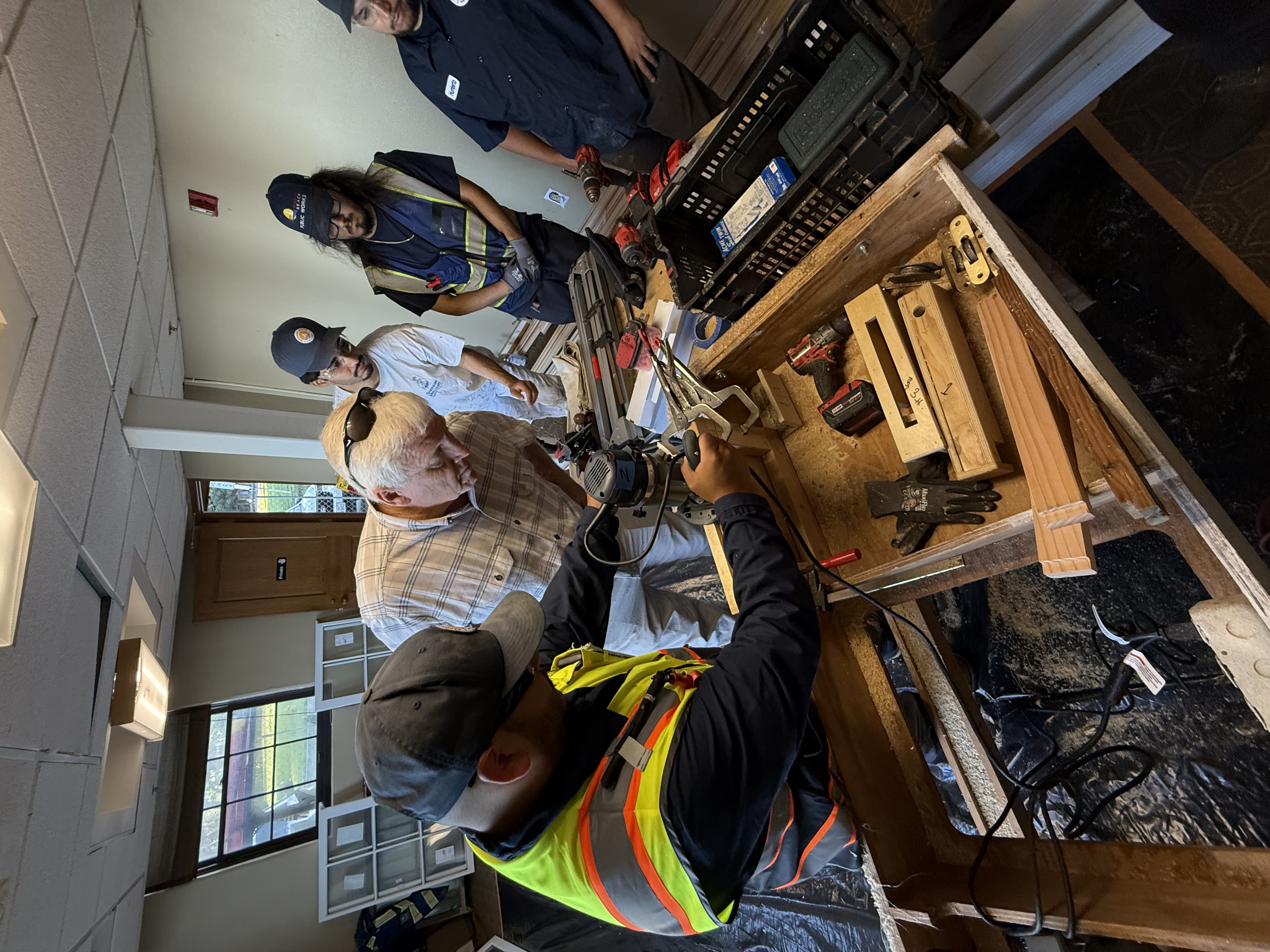 Public Works Crew replaces Historic windows in Redondo Beach library